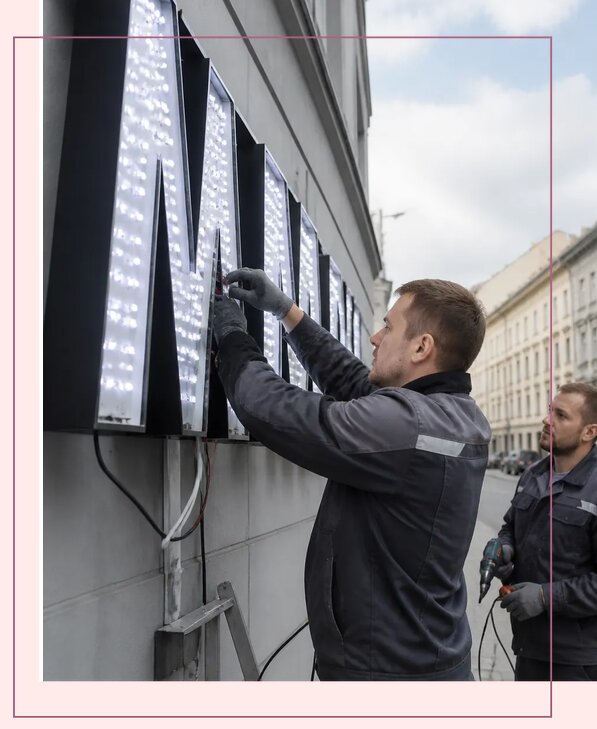 Изготовление и монтаж светодиодных LED вывесок в Асбесте