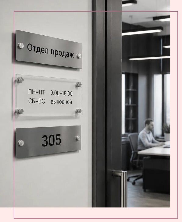 Офисные таблички на дверь в Асбесте по цене от 4952 р. | Аванза-Сбс